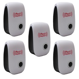 5-Pack Fenzer Ultrasonic Indoor Pest Control Repeller for Bugs, Insects, Mice, Spiders