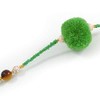 Avalaya Long Spring Green Glass Bead Pom Pom Tassel Necklace/