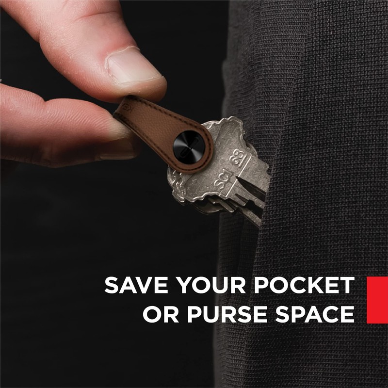 KeySmart Mini Leather Key Holder | Compact Key Chain Key