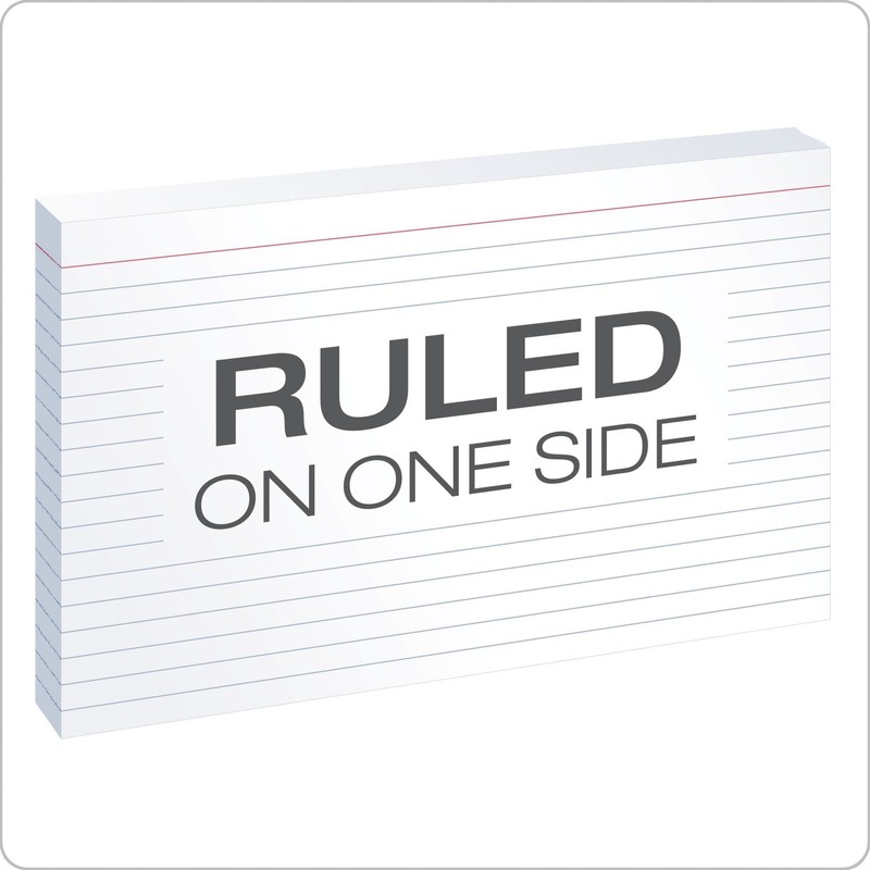 Oxford Ruled Index Cards, 5" x 8", White, 100/Pack (51)