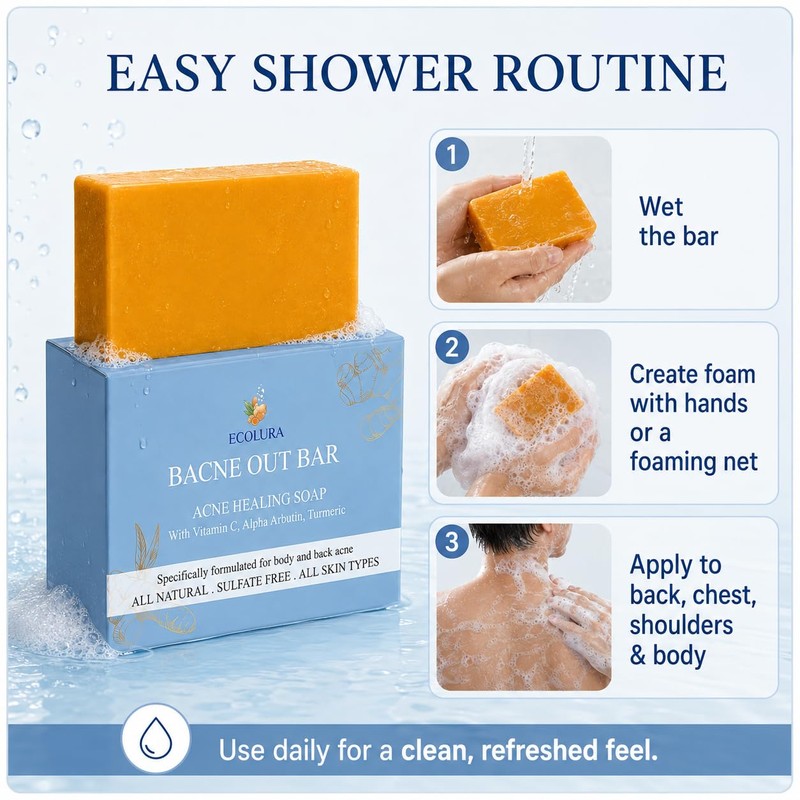 Bacne Out Bar - Natural Exfoliating Cleanser Soap with Vitamin