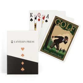 Lantern Press Golf, Drive and Go Seek (52 Playing Cards, Poker Size Card Deck with Jokers)