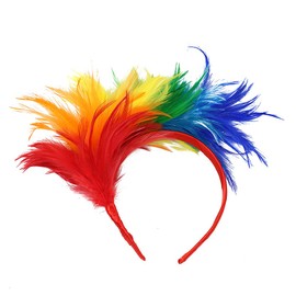 Lurrose 20s Headband Feather Headband Wedding Headpiece Vintage Party Gatsby Costume Accessories (Colourful)