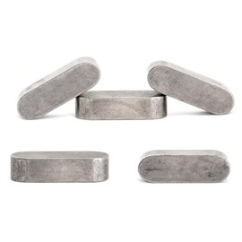 Screws City 8mm x 7mm x 50mm Parallel Keys Round Ends Drive Shaft Steel Type A DIN 6885 Type A Feather Key Plain Steel (Pack of 2)