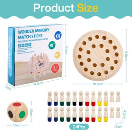 ZLPBAO Montessori Toy from 4 Years, Memory Chess Made of Wood, Memory Chess Learning Toy, Family Board Game & Board Game Toy from 4 Years