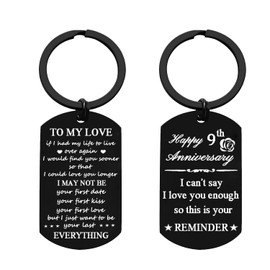 Nimteve Anniversary Keychain Gifts for Him Her Valentine's Day Gifts Happy Wedding Anniversary for Husband Wife Happy Anniversary Keychain for Boyfriend Girlfriend (9th Anniversary Keychain)
