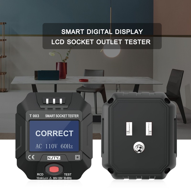 NJTY 90~120V US Plug Socket Outlet Tester Smart Socket Tester