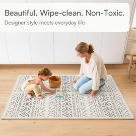 Lillefolk Baby Play Mat for Floor – 4x6ft Boho | Soft Non Toxic Premium EVA Foam Tiles for Tummy Time, Crawling & Playroom – Waterproof Interlocking Floor Mat for Babies & Toddlers (6 Tiles)