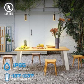 LEONLITE Low Voltage Hanging Landscape Lights, 12V Hanging Tree Lights, UL Listed, LED Outdoor Pendant Light for Gazebo, Pergola, Garden, Aluminum, IP65, 2700K Soft White, Brass Bronze, Pack of 4