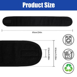 KUAOOAUK 6 Pcs Spa Facial Headband, Skincare Headbands with Adjustable Magic Sticker, Non-Slip Makeup Head Wraps for Women Washing Face Shower Sports Yoga (Black)