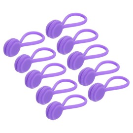 MECCANIXITY Magnetic Cable Clips 4.3 Inch x 0.6 Inch Purple Magnetic Cord Organizer Cable Ties Reusable Twist Ties for Home, Kitchen, Office, 10 Pcs