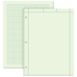 Seajan 2 Pcs Engineering Computation Pad Engineer Pad 8.5 x 11 Inches Engineering Notebook Graph Paper Notebook, 5 Squares Per Inch Evidence Engineering Pad, 100 Sheets/Pack (Green)