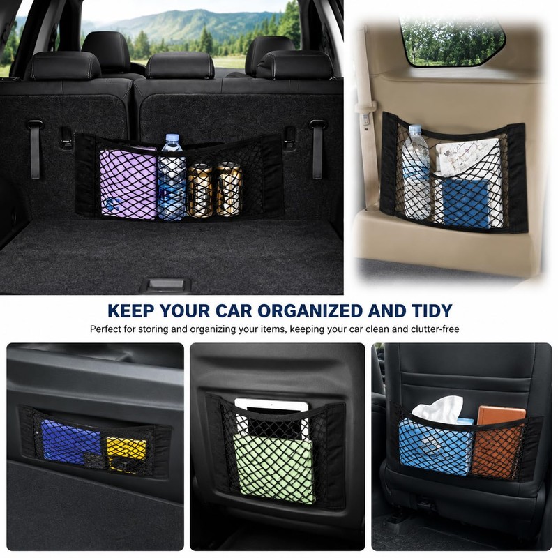 YEDOUALE Rete Portaoggetti Auto 2 Pezzi 40x25 cm Organizer Baule