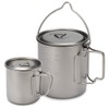 400ml 750ml Cup Set Ultralight Titanium Cup Hanging Pot Set
