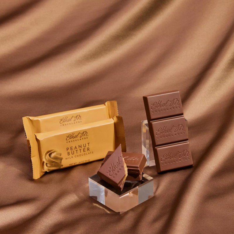 Ethel M Chocolates Premium Milk Chocolate Peanut Butter Filled Bars,