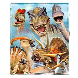 Dawhud Direct Dinosaurs Selfie Super Soft Plush Fleece Throw Blanket