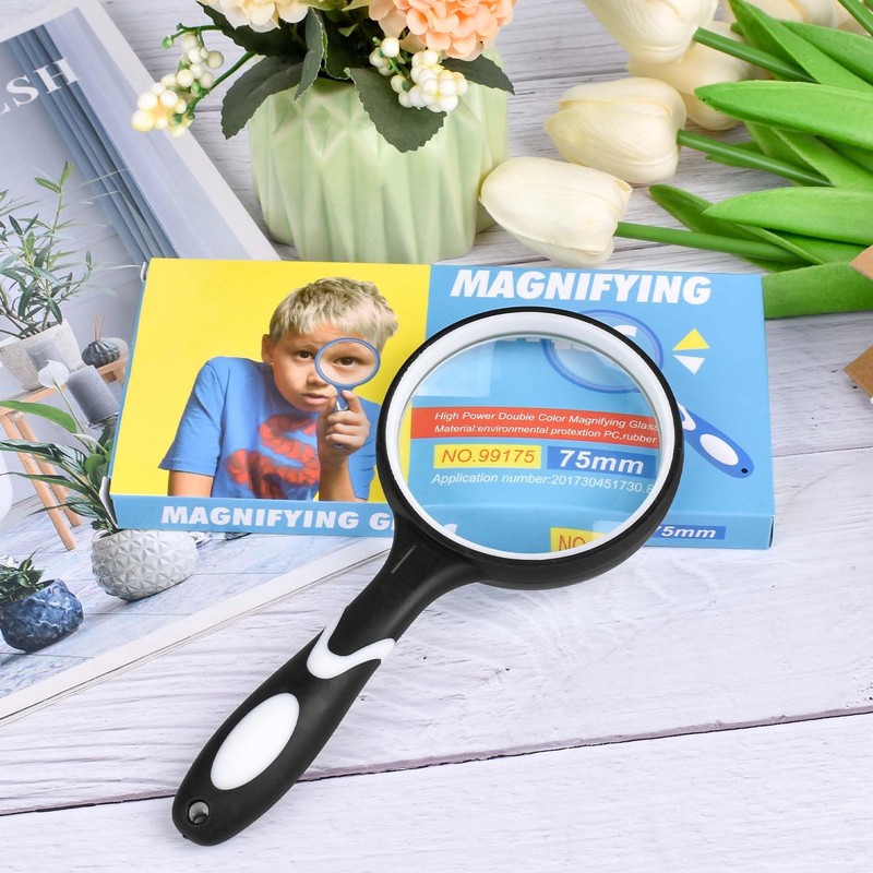 Large 10X Magnifying Glasses for Reading, Handheld Magnifying Glass for