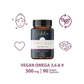 Omega 3-6-9 Vegano Ahiflower® | Cápsulas Vegetales | VIDALIA THE MIX SUPERFOODS | Ácidos Grasos Esenciales de Origen Vegetal | 90 Cápsulas Alternativa