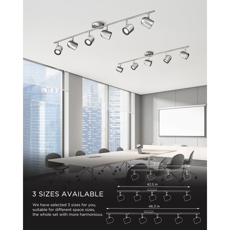 FEMILA 43" Track Light, Brushed Nickel LED Track Lighting Fixtures