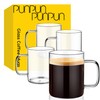 PunPun 17oz. / 500 ml Large Clear Glass Coffee Mugs