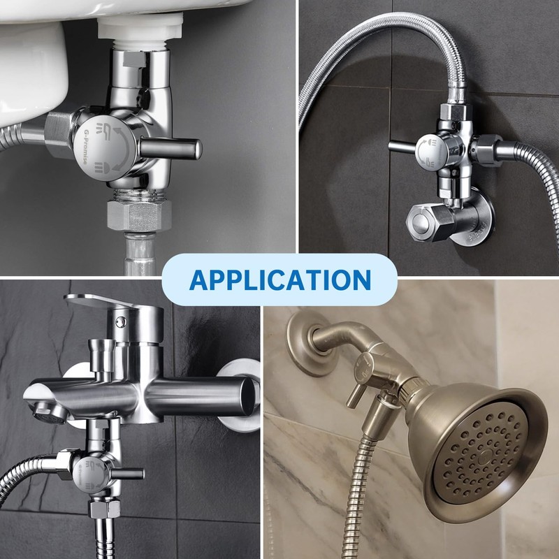 G-Promise Solid Metal Shower Arm Diverter for Hand Held Showerhead