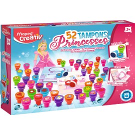 Joustra - Girls 100% Girls 52 Stamps for Leisure, Creative for Children from 3 Years and A Washable Learning Book, J41556, Multicoloured