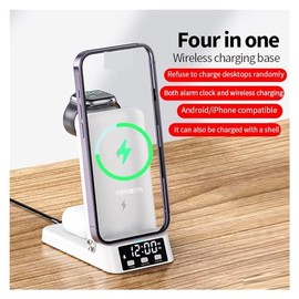Cargador inalámbrico, Soporte de cargador inalámbrico, 100W 4 en 1, soporte de cargador inalámbrico plegable for teléfono, reloj, estación de carga...
