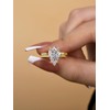RODIFFY 4 Carat Pear Cut Bridal Wedding Ring Set for