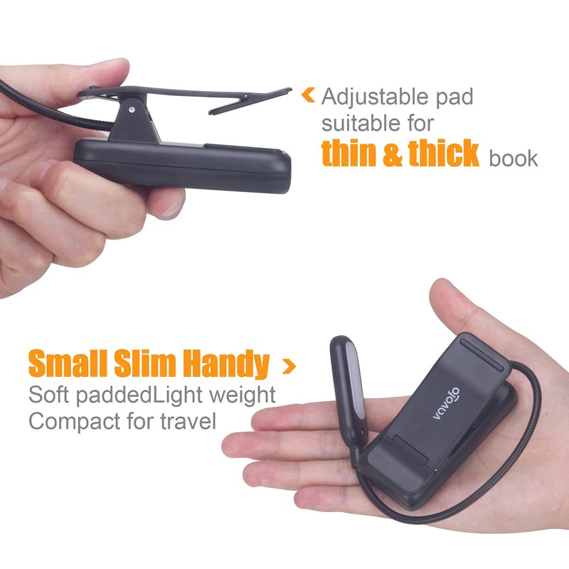 VAVOFO Amber Rechargeable Book Lights, Blue Light Blocking Reading Lights,