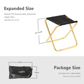 Lesfit Folding Camping Stool, Portable Lightweight Seat (30x25.5x31.5cm)