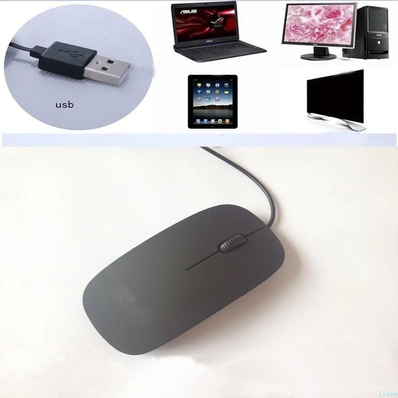OOYES Ultra-Slim USB optical wired mouse,Ergonomic Design with Scroll Wheel