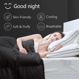 TEXARTIST Premium 2100 Series Oversized Queen Comforter All Season Breathable Cooling Black Comforter Soft 4D Spiral Fiber Quilted Down Alternative Duvet with Corner Tabs Hotel Style (98"x98")