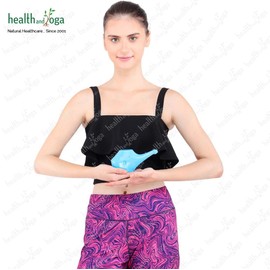 HEALTHANDYOGA HealthAndYoga? QwikFlo Economy, Light-Weight Neti Pot - Handy, Compact and Travel Friendly-Blue (1 Piece (Blue), 10 Sachets Salt)