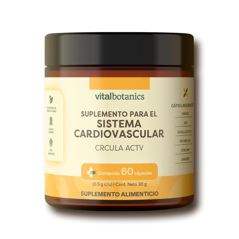Active Circulation Jengibre, Ajo, Cúrcuma y Omega 3-6-9 VITAL BOTANICS