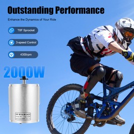 Electric Brushless DC Motor Complete Kit, 48V 2000W 4300RPM High Speed Motors, Electric Scooter Motors Brushless DC Motors Kits Gokart Mid for Go Karts Throttle Motorcycle