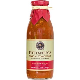 Puttanesca Sugo al Pomodoro Pasta Sauce by Casina Rossa, 17.6 Ounces (500g) Bottle