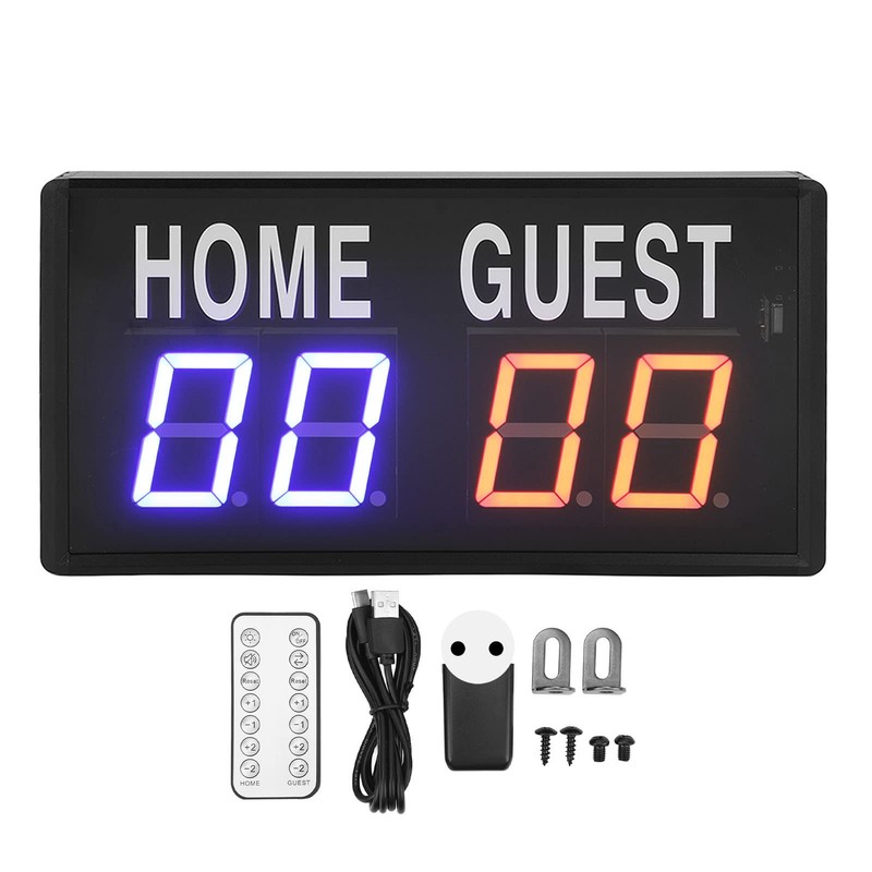 Bewinner Electronic Scoreboard, 5 Level LED Brightness Adjustment, Score Counter,