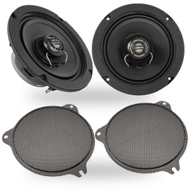 NVX® XFHD6F Premium 6.5” Motorcycle Speakers, 600W Peak (300W RMS), 2-Ohm Front Fairing Coaxials with 1" Titanium Tweeters, Waterproof, Plug-and-Play Upgrade for Harley-Davidson Touring 2014 up (Pair)