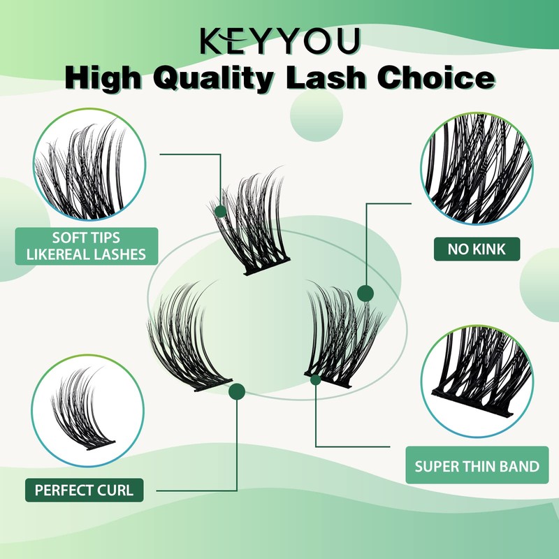 Lash Clusters 96pcs Individual Lashes Y08 D Curl 14mm Cluster