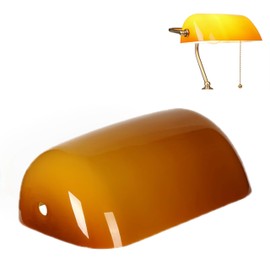 FIRVRE Blue Glass Bankers Lamp Shade Replacement Cover Lamp Shades for Table Lamps Desk Lamp Blue Glass Cover("8.85 IN " L "5.11 IN" W "2.95 IN" H)