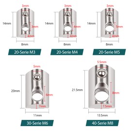 Yeepeo Pack of 50 T-Slot Nuts with Ball Nut 8, 30 Series T-Slot Nut M6 Thread with Centring Bridge, Carbon Steel Sliding Nut with Spring Ball, T Slot Stones Set for Aluminium Profile Extrusion Slot