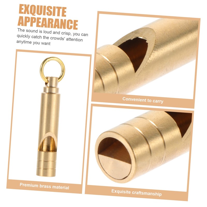 KOMBIUDA 2Pcs Retro Brass Whistle Pendant Survival Whistle for Outdoor