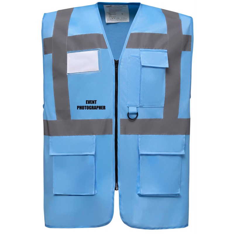 Event Photographer Superior Zipped Hi Vis Vest High Visibility Safety