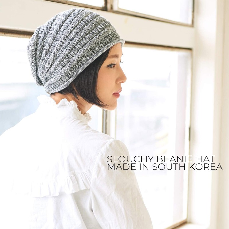 CHARM Slouch Knitted Cotton Chemo Hat - Summer Wide Hat