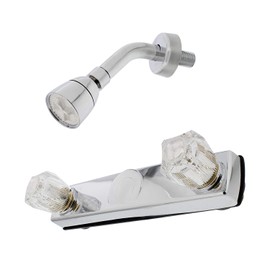 Empire Faucets J59 RV Metal Shower Valve with Crystal Handles and Shower Head - 8", Chrome