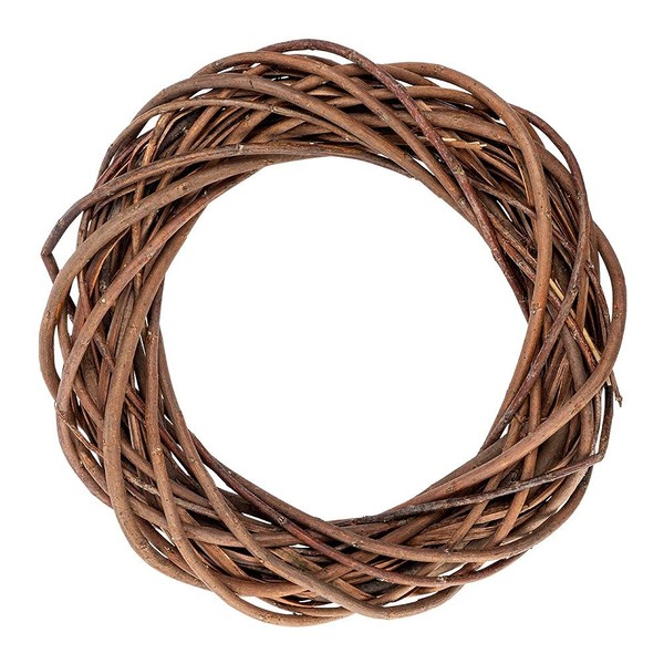 Willow Wreath, Diameter 30 cm, 6 cm High, Unpeeled Dark