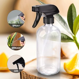 Wedama Glass Spray Bottles, 16oz Glass Spray Bottles for Cleaning Solutions and Essential Oils, Refillable Empty Spray Bottle with Adjustable Nozzles for Alcohol, Plant and Hair Care