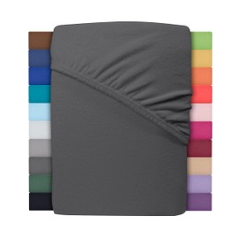 Winter Fitted Sheet, Colourful Thermal Fleece, Fitted Sheet, Bed Sheet in Many Sizes and Colours (200 x 220 cm + 40 cm Drop, Anthracite/Grey)