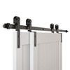 4-14FT Bypass Sliding Barn Door Hardware Kit Single Track System