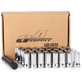 GAsupply 14x2 Lug Nuts Acorn, M14x2 Chrome Closed End 7 Spline Tuner Lug Nuts 2" 50mm Tall Conical Seat 60 Degree, 32 Pack with 1 Lug Nut Key